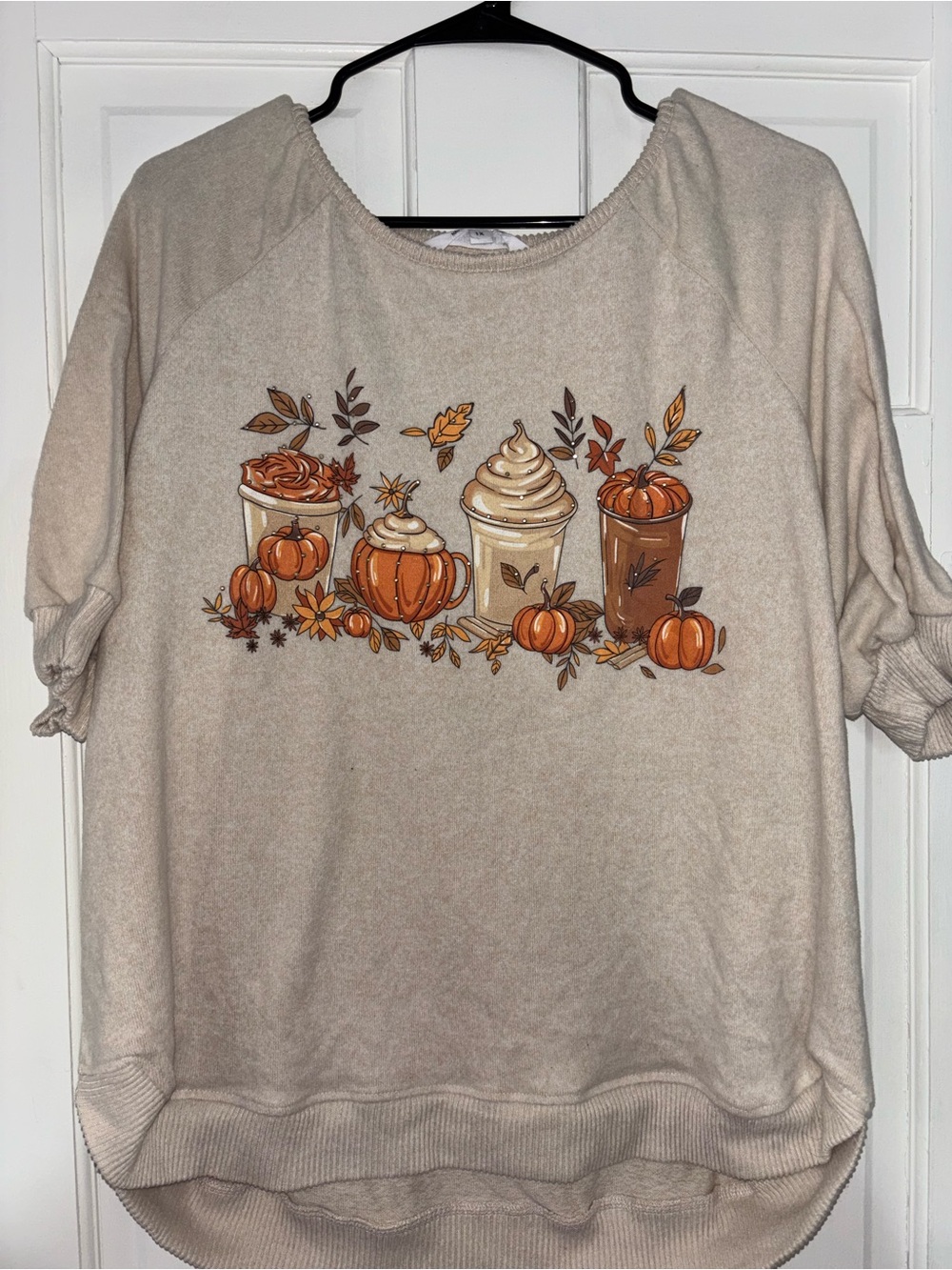 Cozy Neutral Pumpkin Spice Graphic Sweatshirt - Women